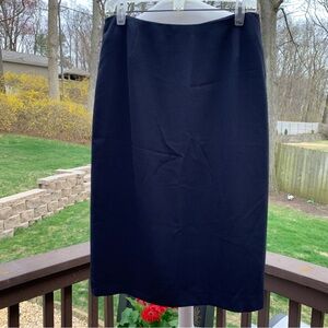 Solid Navy Blue Size 14 Lined Skirt By Lulu Bravo